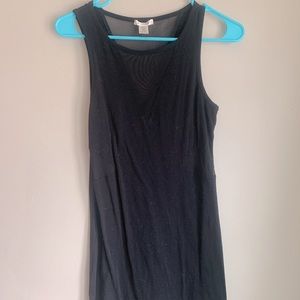 Black body con dress with sheer panels